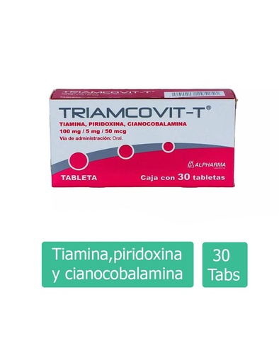 [7502226295251] Triamcovit-T 100/5 Mg 50 Mcg 30 Tabletas 