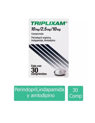 [5391189340656] Triplixam 10 Mg / 2.5 Mg / 10 Mg 30 Comprimidos 