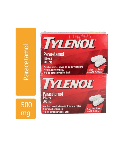 [7501007533889] Tylenol 500 Mg Frasco 40 Tabletas 2 Pack 