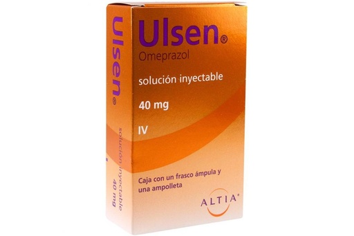 [7501314704866] Ulsen 40 Mg Solución Inyectable Frasco Ámpula Con Ampolleta 