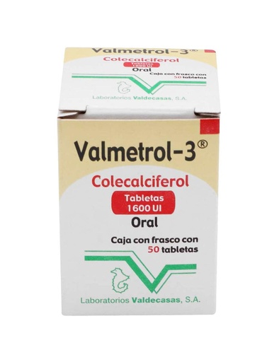 [7501446000904] Valmetrol-3 1600 Ui Caja Con Frasco Con 50 Tabletas