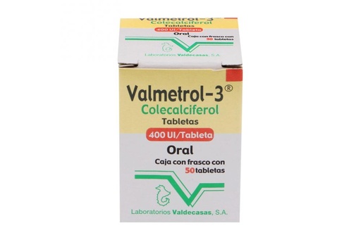 [7501446000720] Valmetrol-3 400 Ui Frasco Con 50 Tabletas