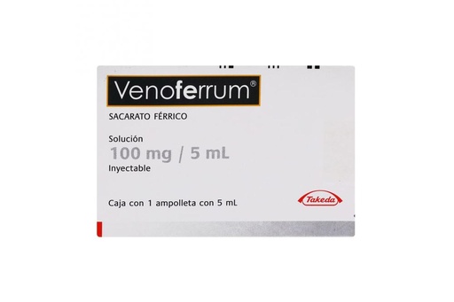 [7501092743064] Venoferrum 100 Mg Solución Inyectable Ampolleta 5 Ml 
