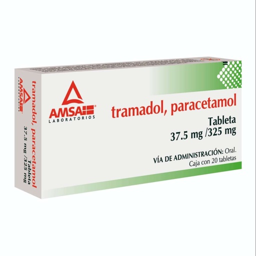 [7501349029415] Tramadol/Paracetamol 37.5/325 Mg 20 Tabletas Genérico Amsa 