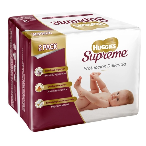 [7506425608867] Toallas Húmedas Huggies Supreme 2 Pack 80 Piezas 