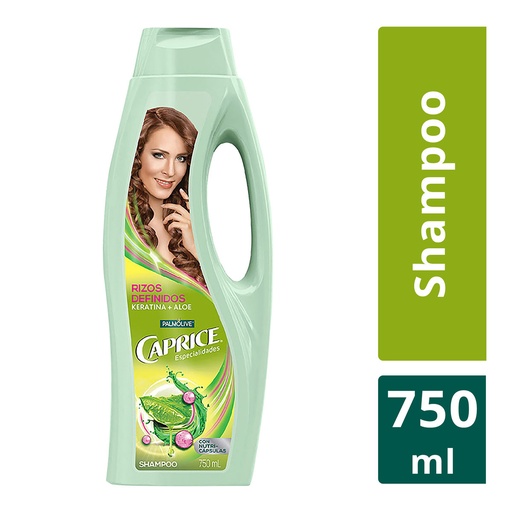 [7509546072425] Shampoo Caprice Rizos Definidos Keratina Con Aloe 750 Ml 