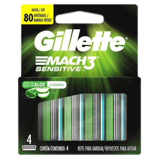 [7702018037896] Cartucho Gillette March3 Sensitive 4 Unidades 