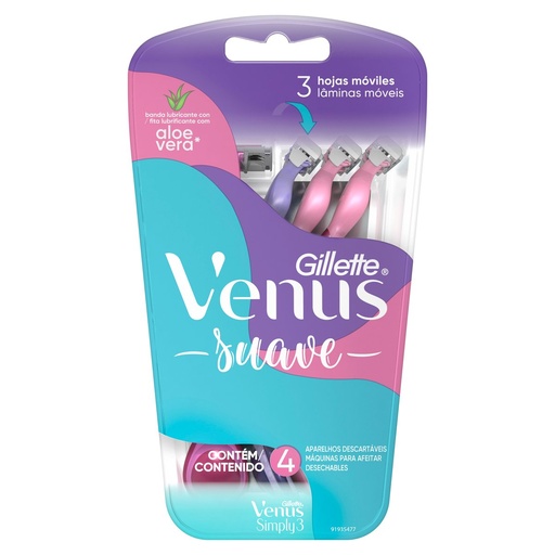 [7702018072408] Máquina Gillette Venus Simply3 4 Piezas 