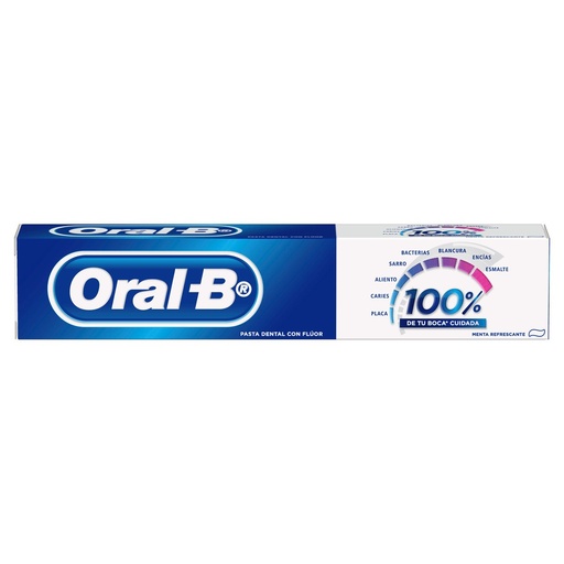 [7500435115957] Pasta Dental Oral B 100 % Menta Refrescante 120 Ml