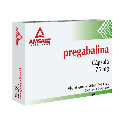 [7501349025967] Pregabalina 75 Mg 14 Cápsulas Genérico Amsa 