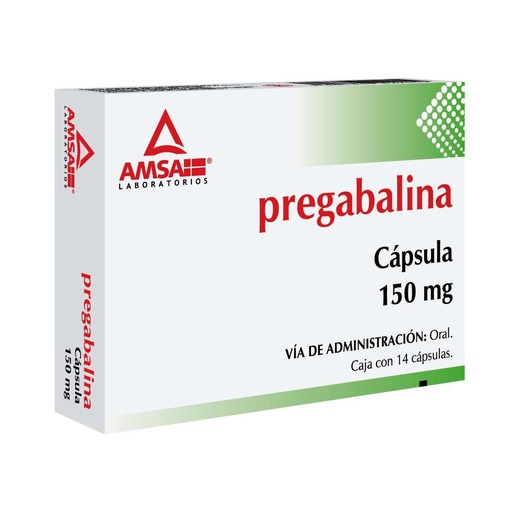 [7501349022959] Pregabalina 150 Mg 14 Cápsulas Genérico Amsa 
