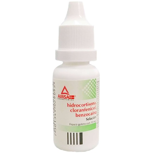 [7501349029095] Hidrocortisona/Cloranfenicol/Benzocaína Solución Ótica 10 Ml Genérico Amsa 