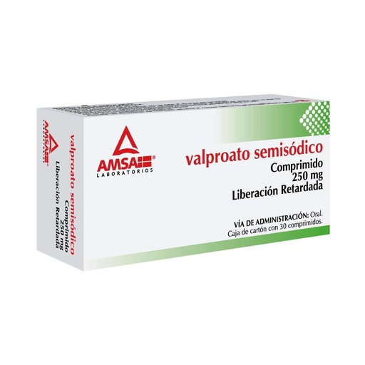 [7501349020276] Valproato Semisódico Liberación Retardada 250 Mg 30 Comprimidos Genérico Amsa 