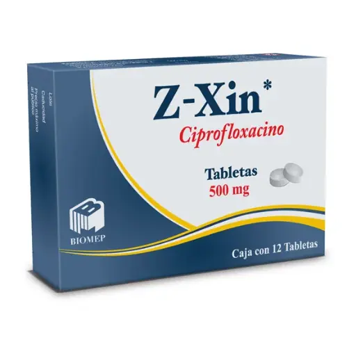[7501573900955] Z-Xin Ciprofloxacino 500 Mg 12 Tabletas Genérico Com Biomep 
