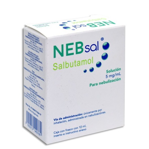 [7502213042769] Salbutamol 5 Mg Solución Inhalaciones Frasco 10 Ml Genérico Farm Hispa 