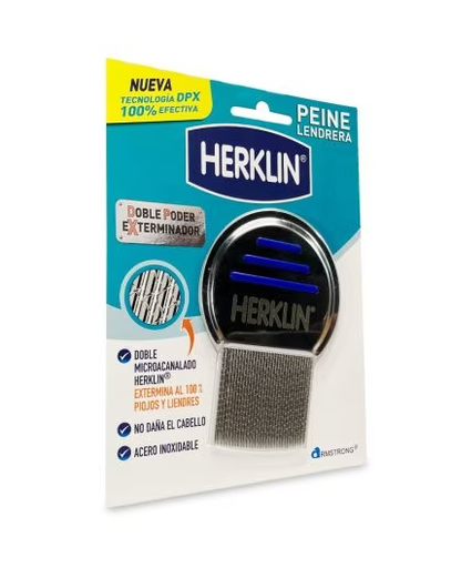 [7501089810595] Herklin Peine Lendrera Tecnología Doble Poder Exterminador 