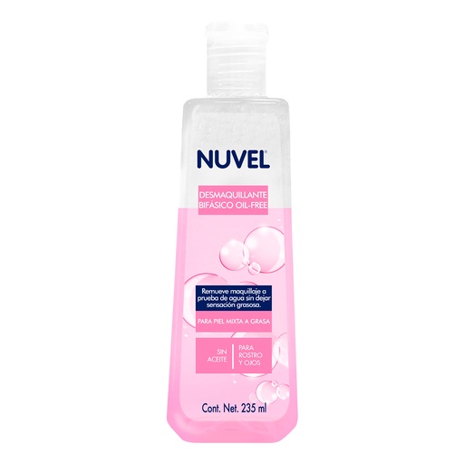 [7501082790474] Desmaquillante Nuvel Oil Free Piel Mixta 235 Ml 