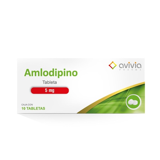 [7502216804654] Amlodipino 5 Mg 10 Tabletas Genérico Avivia