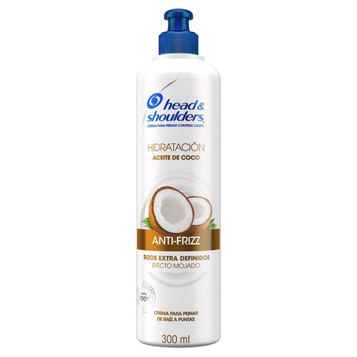 [7500435142588] Crema Para Peinar Head&Shoulders Aceite Coco Anti-Frizz 300 Ml 