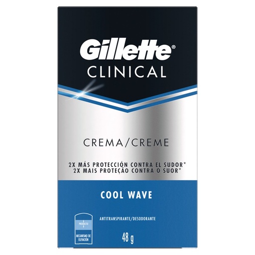 [7702018983742] Desodorante Gillette Clinical Cool Wave Crema 48 G 