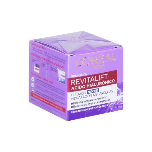 [7509552840339] Crema Facial De Noche L'Oréal Paris Revitalift Ácido Hialurónico 50 Ml 
