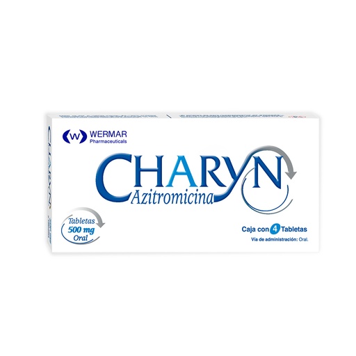 [7502240450025] Charyn Azitromicina 500 Mg 4 Tabletas Genérico Wermarphar
