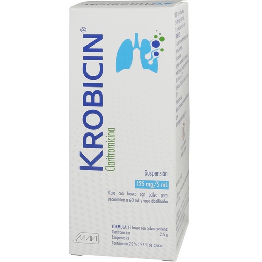[785118752330] Krobicin Claritromicina 125 Mg/5 Ml Suspensión Genérico Mavi 