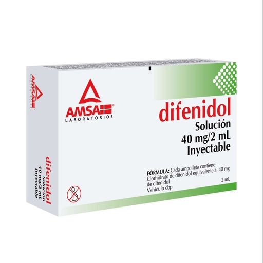 [7501349028937] Difenidol 40 Mg Solución Inyectable 2 Ampolletas 2 Ml Genérico Amsa 