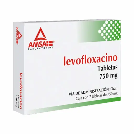 [7501349021433] Levofloxacino 750 Mg 7 Tabletas Genérico Amsa 
