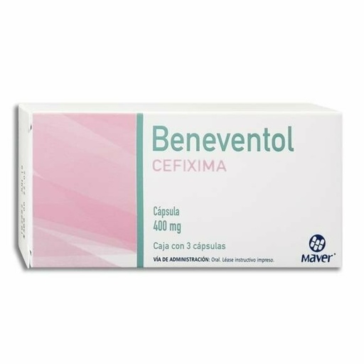 [7502009745928] Beneventol Cefixima 400 Mg 3 Cápsulas Genérico Maver 