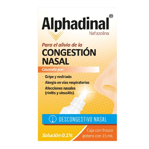 [7502226291147] Alphadinal 0.1% Descongestión Nasal Solución 15 Ml