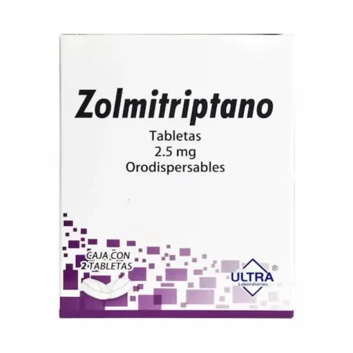 [7502216805446] Zolmitriptano 2.5 Mg 2 Tabletas Genérico Ultra Lab 