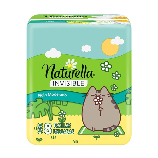 [7500435157964] Toallas Sanitarias Naturella Invisible Flujo Moderado Delgadas 8 Piezas 