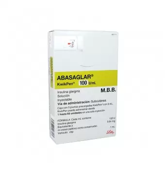 [7501082206005] Abasaglar 100U Solución Inyectable 5 Plumas 3 Ml