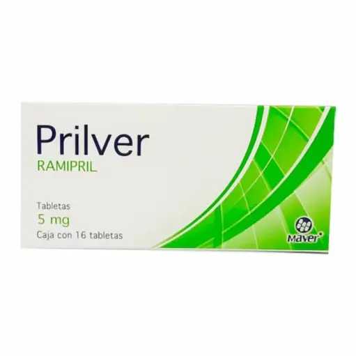 [7502009744341] Prilver Ramipril 5 Mg 16 Tabletas Genérico Maver 