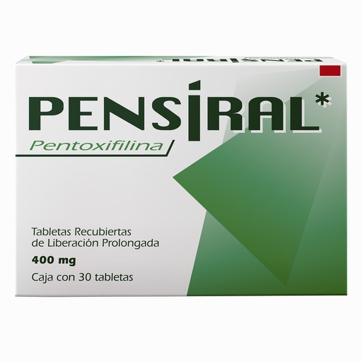 [7501258204590] Pensiral Pentoxifilina 400 Mg 30 Tabletas Genérico Serral 
