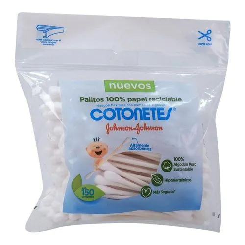 [7501007533896] Aplicador Algodón J Y J Flexi Bolsa 150 Piezas