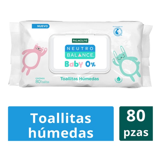 [7509546655062] Toallas Húmedas Palmolive Neutro Balance Baby 0 % 80 Piezas 