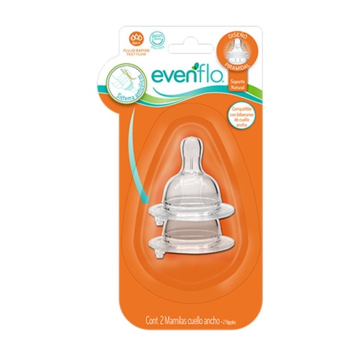 [7501027521170] Mamila Evenflo Silicón Flujo Rápido 2 Piezas 