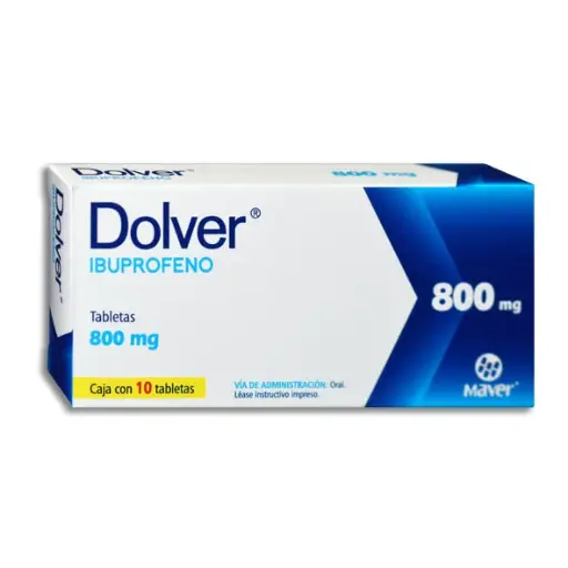 [7502009747281] Dolver Ibuprofeno 800 Mg 10 Tabletas Genérico Maver 