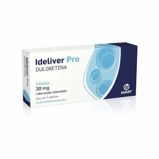[7502009745485] Ideliver Pro Duloxetina 30 Mg 7 Tabletas Genérico Maver 