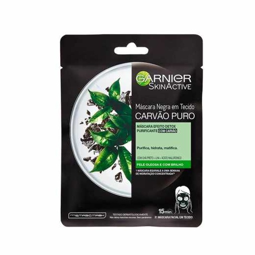 [7509552656640] Mascarilla Facial En Tela Garnier Skin Active Pure Carbón Efecto Detox 28 G 