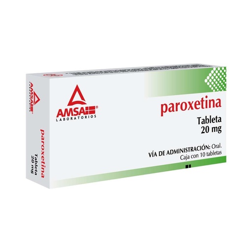 [7501349024939] Paroxetina 20 Mg 10 Tabletas Genérico Amsa 