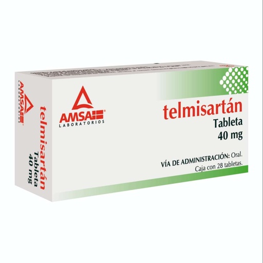 [7501349025844] Telmisartán 40 Mg 28 Tabletas Genérico Amsa 