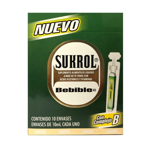 [675873002125] Sukrol Suplemento Alimenticio Líquido 10 Piezas De 10 Ml 