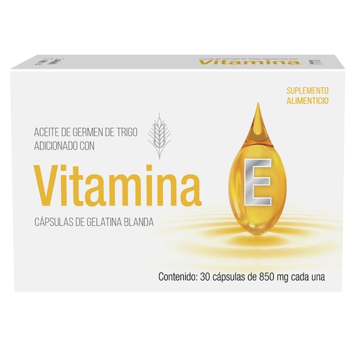 [7503008344617] Vitamina E 850 Mg Suplemento Alimenticio 30 Cápsulas Genérico Progela 