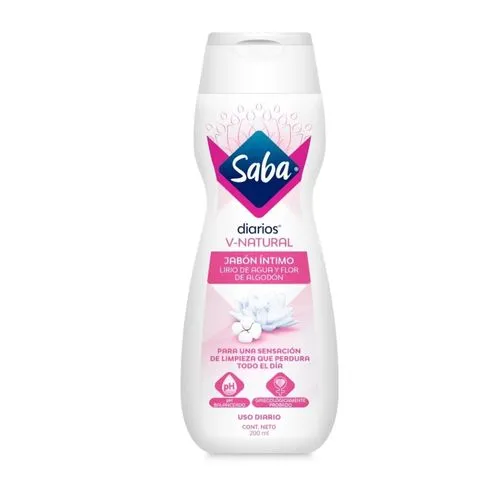 [7501019037993] Jabón Íntimo Saba V-Natural 200 Ml 