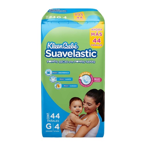 [7501943444942] Pañal Kleen Bebé Suavelastic Grande Etapa 4 44 Piezas 