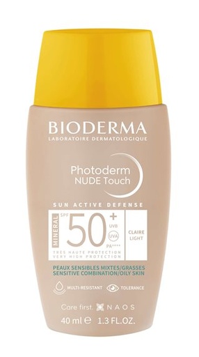 [3701129803448] Bloqueador Photoderm Bioderma Nude Touch Tono Claro SPF50+ 40 Ml
