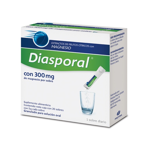 [7502209710177] Diasporal Suplemento Alimenticio 300 Mg 20 Sobres 